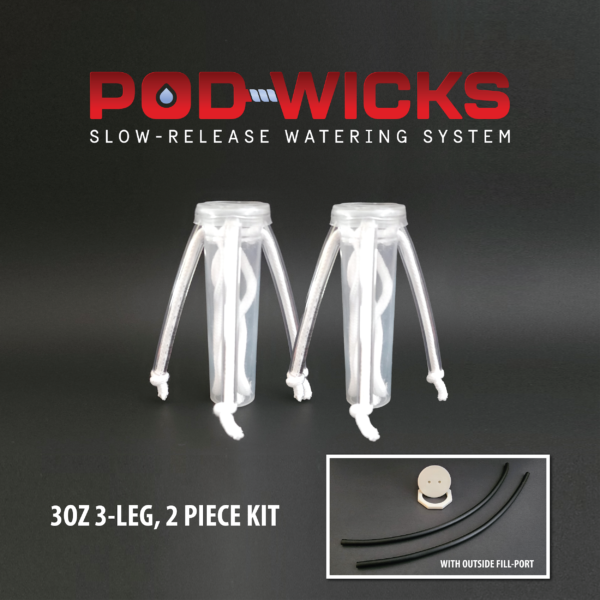 Pod-Wicks 2pc KIT | 3-Leg, 3oz Standard w/ Outside Fill Port